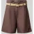 Christian Berg Woman Selection Short van mix van linnen en viscose met riem