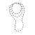 OPERA ketting kralen Freshwater 6-7 mm afwisselend zwart en wit Lengte 160 cm