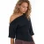 Vrouwen bootneck gebreide blouse met korte mouwen