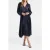 Forever New Sahara Wrap Plisse Midi Dress Navy