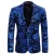 Stijlvolle blauwe blazerjurk met bloemenblazer