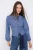 TRENDYOLMİLLA Dames Blauw Geruit Lang Getailleerd Overhemden