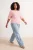 Trendyol Curve Dames Roze Gestreept Kort Regular fit Grote maten Blouses