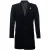 Lange zwarte wollen slim-fit overjas voor heren