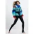 Desigual imitatiebont winterjas met print – blauw
