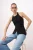 TRENDYOLMİLLA Dames Zwart Effen Mouwloos Getailleerd Blouses