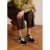 Manfield suède sneakers zwart/panter