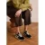 Manfield suède sneakers zwart/panter