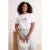 Trendyol Curve Dames Wit Slogan Kort Regular fit Grote maten T-shirts