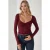 Slim Fit V-hals Lange Mouw Top