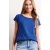 Street One Dames Shirt met ronde hals en rimpels in Blauw