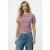 TRENDYOLMİLLA Dames Roze Gestreept Kort Regular fit T-shirts