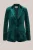 WE Fashion – Dames slim fit velvet blazer – Slim Fit – Donkergroen –
