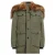 Dieselgroene winterjas met capuchon