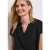 Street One Dames Blouse met gespleten hals in effen kleur in Zwart