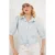 Gestreept Poplin Shirt met Driekwartmouwen