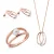 Orphelia ‘Heloise’ Dames 925 Sterling Zilveren Set: Halsketting + Oorbellen + Ring – Roze SET-7509