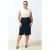 Trendyol Curve Dames Blauw Effen Midi Kokerrok- rok Kokerrok- rok Grote maten Rokken