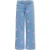 KIDS ONLY GIRL low waist gebloemde wide leg jeans light blue denim