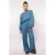 FLURESK wide leg high waist casual broek blauw