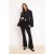 TRENDYOLMİLLA Dames Zwart Effen Flared Hoge taille Broeken