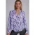 Bella Dahl Shirred Button Up Blouse Lilac Floret Print