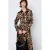 Mango midi blousejurk met ceintuur en print – bruin