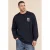 Kultivate oversized longsleeve met backprint – donkerblauw