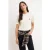 TRENDYOLMİLLA Dames Ecru Geborduurd Kort Regular fit T-shirts