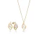 Orphelia ‘Charlotte’ Dames 925 Sterling Zilveren Set: Ketting-Pendant + Oorbellen – Zilver/Goud SET-7523/G