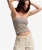 Athletic Essentials Gestreepte Jersey Bandeau Top Brown