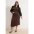 Trendyol Curve Dames Bruin Effen Midi Grote maten Rokken