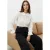 TRENDYOLMİLLA Dames Wit Effen Lang Regular fit Overhemden
