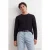TRENDYOL MAN Heren Zwart Effen Lang Regular fit Sweatshirts