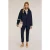 Motivi Double-breasted Coat In Wool Blend Cloth Blue