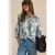 Tuniek met 3/4 mouwen, gespleten hals en print