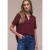 Street One Dames Blouse met korte mouwen in mousseline kwaliteit in Rood