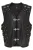 Heren zwart biker leren vest met metalen gespen – Coolgardie