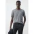 Mango Man linnen regular fit gestreept T-shirt – donkerblauw