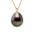 Ketting gekweekte parel TAHITI 9-10 mm Pear Geel Gouden Ketting