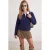 TRENDYOLMİLLA Dames Donkerblauw Effen Lang, Oversized Sweatshirts