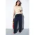Mango straight low waist broek donkerblauw