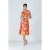 Knopen Detail Multicoloured Print Jurk