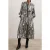 Reiss Wrap Front Printed Drape Dress Black/ivory