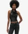 Halter Top met Cowl Hals en Pailletten Zwart