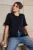TRENDYOLMİLLA Dames Donkerblauw Effen Kort Regular fit Blouses