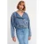 Dames Korte Met Ceintuur Denim Bikerjack