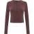 I Saw It First Dames/Dames Ribgebreide Top Met Lange Mouwen (Bruin)
