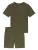 SCHIESSER Pyjama kort ‘ Modern Bonded ‘  kaki / olijfgroen