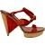 Sergio Rossi sandalen met enkelbandje en plateauzool in rood suède